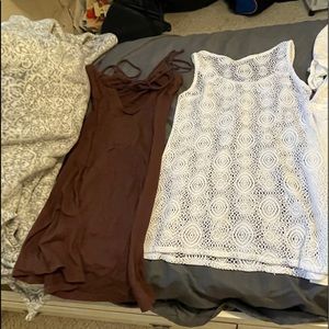 2 WOMENS MEDIUM BEACH/POOL COVER UPS CROFT & BARROW & JANIZEN WHITE & BROWN